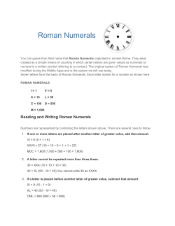 Roman Numerals
