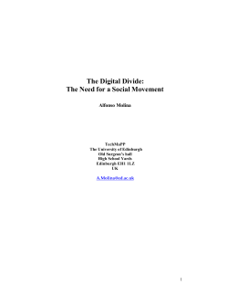 The Digital Divide: The Need for a Social Movement