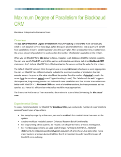 Maximum Degree of Parallelism for Blackbaud CRM