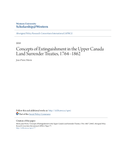 Concepts of Extinguishment in the Upper Canada Land Surrender