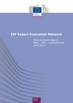 Final Synthesis Report: Main ESF achievements, 2007