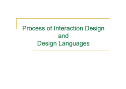 Process of Interaction Design d and Design Languages