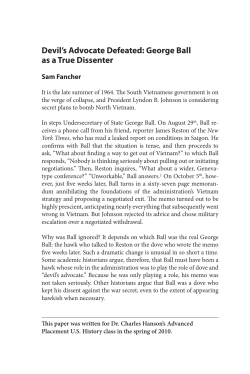 Devil`s Advocate Defeated: George Ball as a True Dissenter