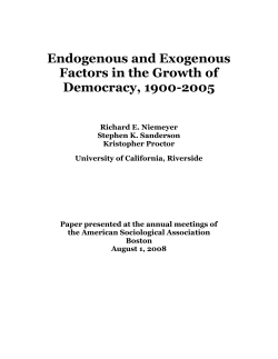 Endogenous and Exogenous Factors in the Growth of Democracy