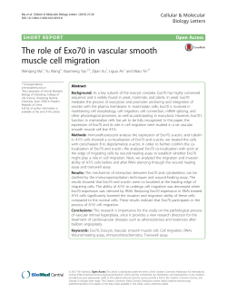 The role of Exo70 in vascular smooth muscle cell migration