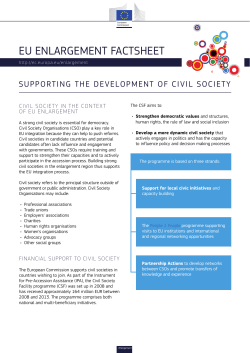 Factsheet: Supporting the development of civil society