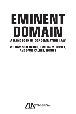 Eminent Domain - A Handbook of Condemnation Law