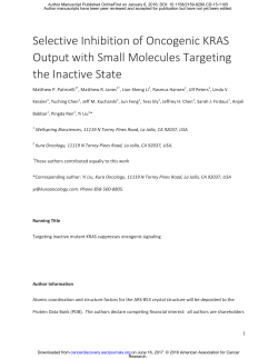 Selective Inhibition of Oncogenic KRAS Output