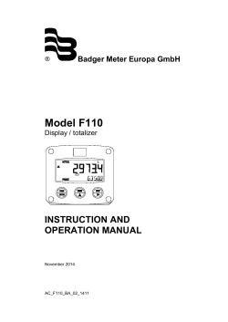 User manual_F110_EN - badger meter europa gmbh