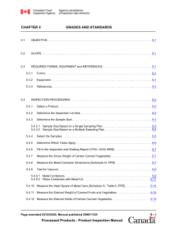 CHAPTER 5 GRADES AND STANDARDS