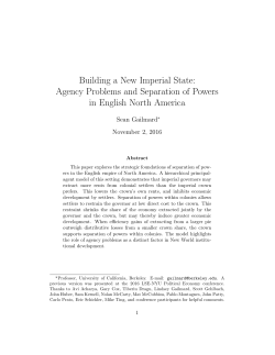 Building a New Imperial State: Agency Problems and Separation of