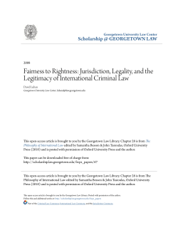 Jurisdiction, Legality, and the Legitimacy of International Criminal Law