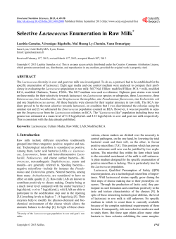 Selective Lactococcus Enumeration in Raw Milk