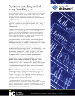 Inside Counsel: Key Search Tips for dtSearch Users