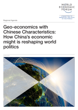Geo-economics with Chinese Characteristics - WEF