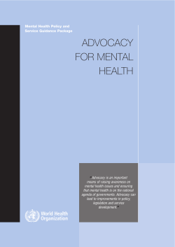 advocacy for mental health - World Health Organization