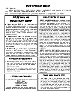 First Day of Overnight Camp