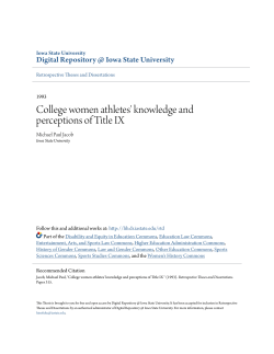 College women athletes` knowledge and perceptions of Title IX