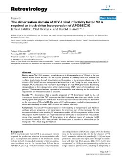 The dimerization domain of HIV-1 viral infectivity factor Vif is