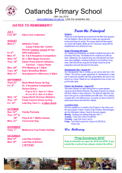 dates to remember!!! - Oatlands Primary School