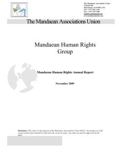 Mandaean Human Rights Annual Report