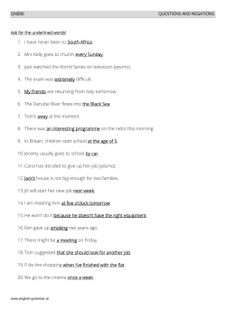 Questions and Negations - Ask for the