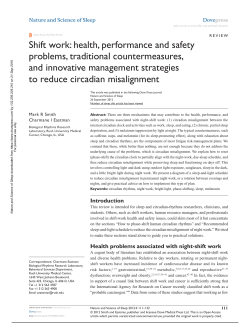 Shift work: health, performance and safety problems, traditional
