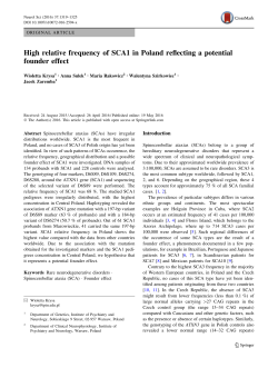 High relative frequency of SCA1 in Poland