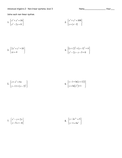 1. x2 + y2 =16 x2 &minus; 2y = 8 2. x2 + y2 =100 y = x &minus; 2