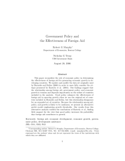 Government Policy and the Effectiveness of