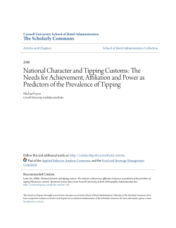 National Character and Tipping Customs