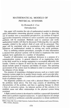 MATHEMATICAL MODELS OF PHYSICAL SYSTEMS by Kenneth J