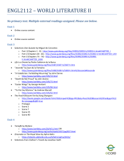engl2112 &ndash; world literature ii