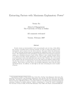 Extracting Factors with Maximum Explanatory Power&lowast;