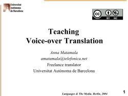 Teaching Voice-over Translation - Dip&ograve;sit Digital de Documents de