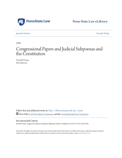 Congressional Papers and Judicial Subpoenas and the Constitution