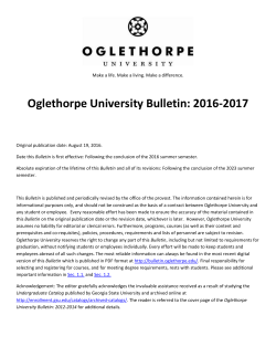 Oglethorpe University Bulletin: 2016-2017