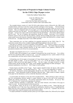 Preparation of Proposals in Single Column Format