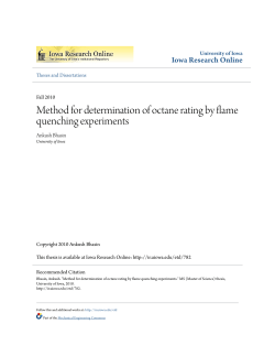 Method for determination of octane rating by flame quenching