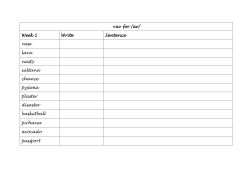 for /ar/ Week 1 Write Sentence vase lava nasty sultana chance