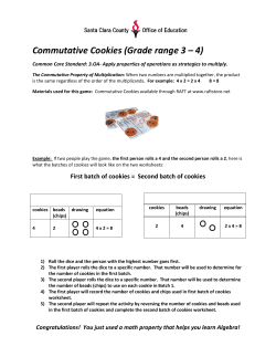Commutative Cookies (Grade range 3 &ndash; 4)