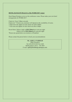 HOTEL BANGI-PUTRAJAYA (The WOBIC2017 venue)