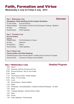 Faith, Formation and Virtue