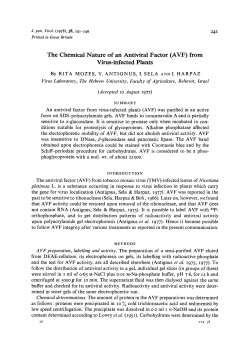 The Chemical Nature of an Antiviral Factor (AVF)