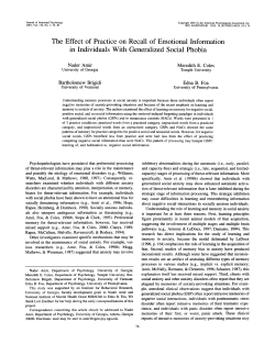 The Effect of Practice on Recall of Emotional Information in