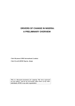 drivers of change in nigeria: a preliminary overview