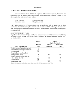 17-1 CHAPTER 5 17-30 (25 min.) Weighted