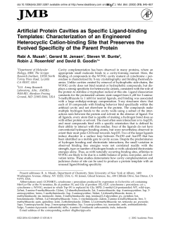 Artificial Protein Cavities as Specific Ligand