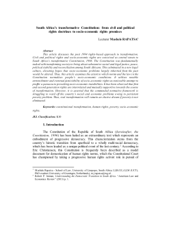 South Africa`s transformative Constitution: from civil and political