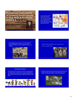 Pre-Harvest Implications of Growing Social Interest in How Meat is